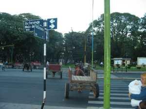 Los carritos interrumpieron durante dos horas el intenso tránsito sobre Avenida Mate de Luna