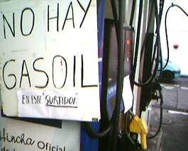 La falta de gasoil se hace sentir en el interior provincial