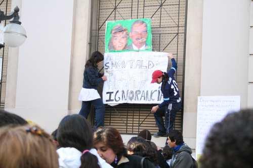 Los alumnos se movilizaron desde temprano