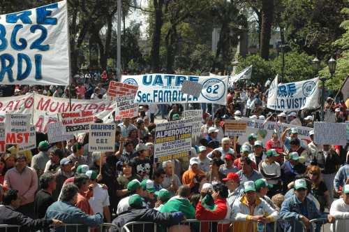 Fuerte presencia de choferes en la movilización