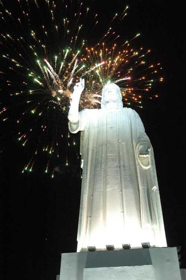 La magestuosa imágen quedó iluminada