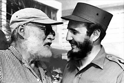 Hemingway con Fidel Castro, foto de 1961.