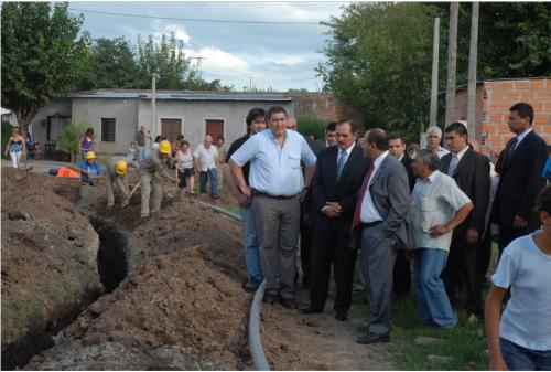 Obras de red de agua.