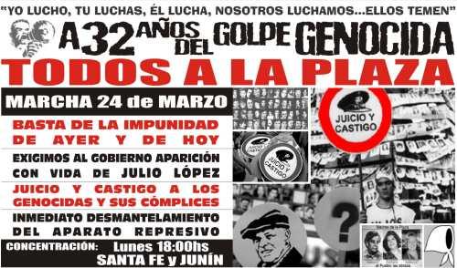 El afiche de la marcha de esta noche      