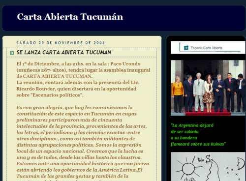 El blog de Carta Abierta de Tucumán