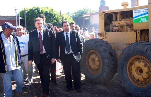 Amaya y Mansilla en obras de la Chacabuco     