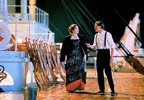 Di Caprio y Kate Winslet en "Titanic"