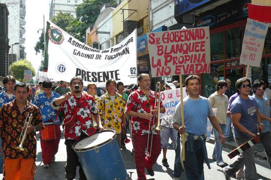 Empleados del Casino hicieron una protesta