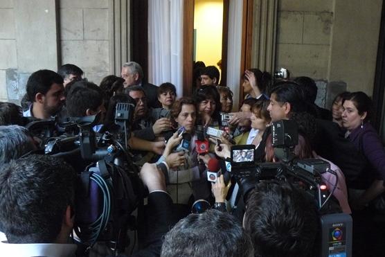 Al mediodía cuando terminó la reunión los representantes de los autoconvocados hablaron con la prensa