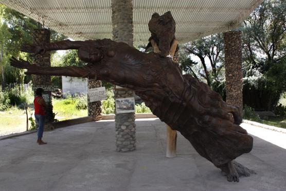 A unos 500 metros del centro de Amaicha una Virgen tallada en madera también atrajo visitantes