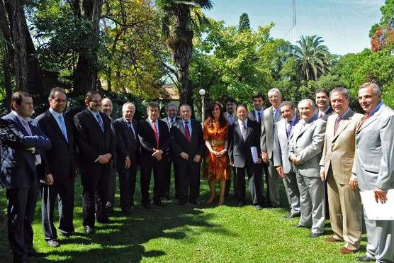 La presidenta Cristina Fernández de Kirchner encabezó en la residencia de Olivos un almuerzo con gobernadores