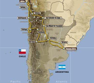 Mapa del Dakar 2011