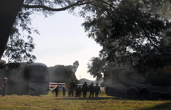 Al rededor de 35 colectivos trajeron a los manifestantes