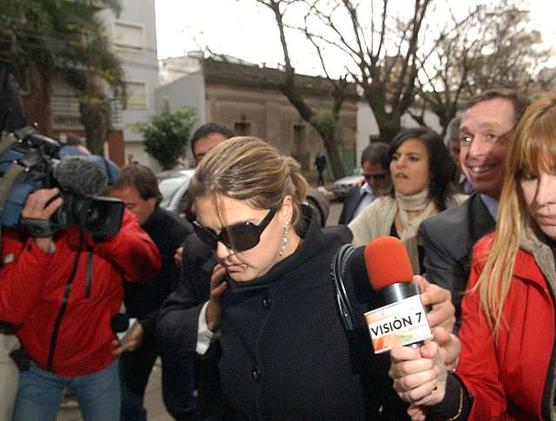 Marcela Noble Herrera, al salir de los tribunales federales de San Isidro