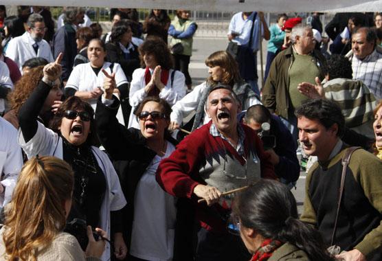 Los autoconvocados expresando su bronca