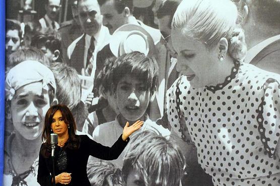 La presidenta en el acto en homenaje a Eva Perón