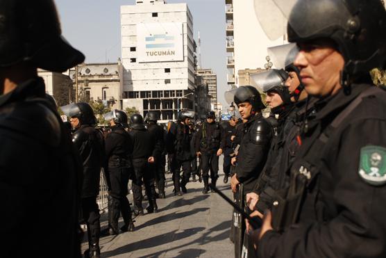 Un fuerte operativo policial custodiaba la zona