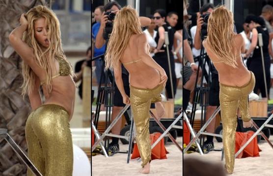 Shakira , de espaldas