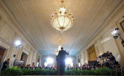 Obama ante periodistas en la Casa Blanca