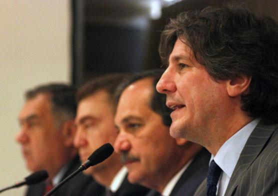 El ministro de Economía, Amado Boudou, en el Foro Papel Prensa en Tucumán