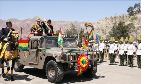 Evo Morales y Cueto ayer en Irpavi