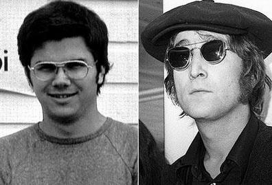 Mark David Chapman y su víctima, John Lennon.