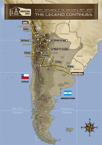 Mapa del Dakar 2011