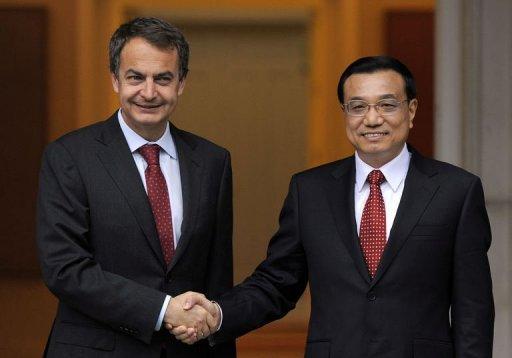 Rodríguez Zapatero le da la bienvenida al viceprimer ministro chino, Li Keqiang