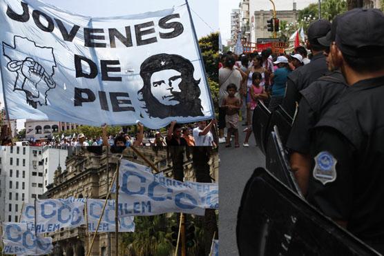 Con el calor y las protestas, la jornada de ayer fue complicada en el centro tucumano