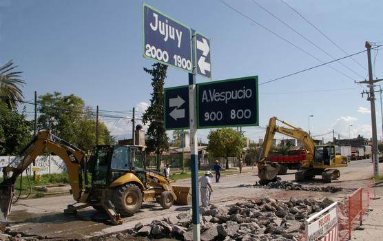 Trabajos en avenida Jujuy