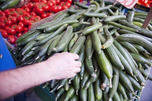 Pepinos a la venta en un mercado de Berlín