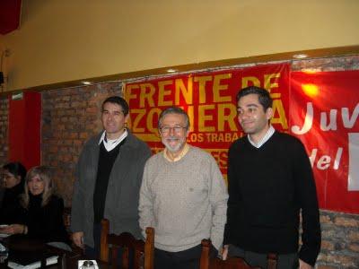 Juan Luis Véliz, candidato a vicegobernador, Daniel Blanco, candidato a Gobernador y Martín Correa, candidato a Legislador.