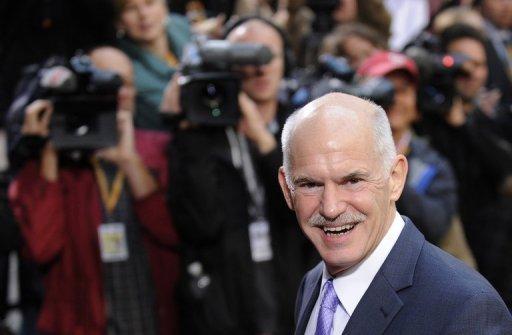 El primer ministro griego, Giorgos Papandreou, en Bruselas