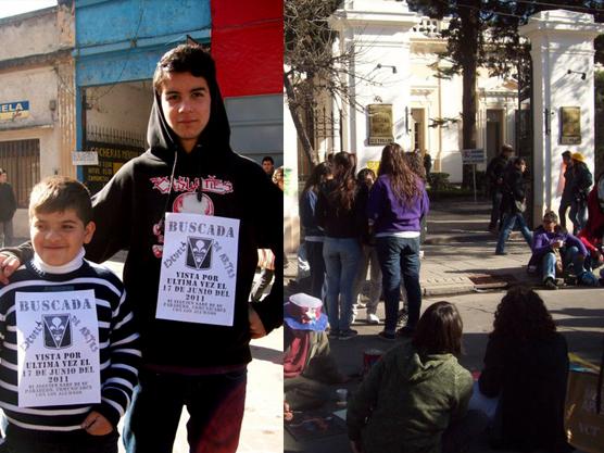 Estudiantes de la Escuela de Bellas Artes de la UNT, realizaron una jornada de protesta en el Rectorado