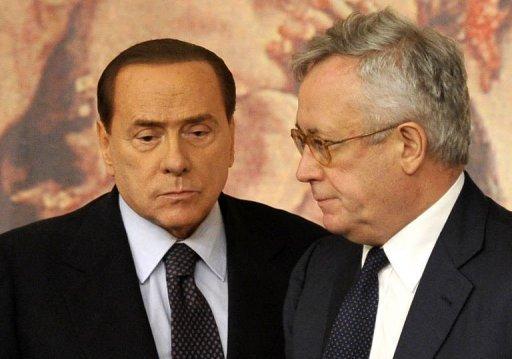 Silvio Berlusconi y su ministro de Economía, Giulio Tremonti 