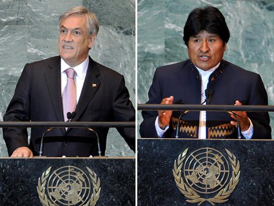 Piñera y Evo Morales en la ONU