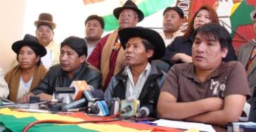 Los dirigentes de la Confederación Sindical Única de Trabajadores Campesinos de Bolivia (ABI) 