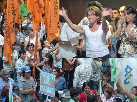 Anoche en el patio central de la sede del PJ se realizó el acto de cierre de campaña