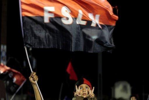 Simpatizantes del presidente nicaragüense, Daniel Ortega, el domingo en Managua