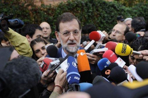 Rajoy encara a los periodistas ayer