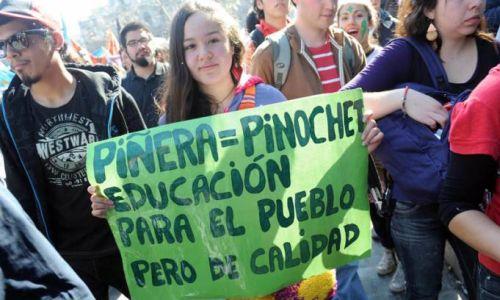 Nueva movilizacion estudiantil por las calles de Chile