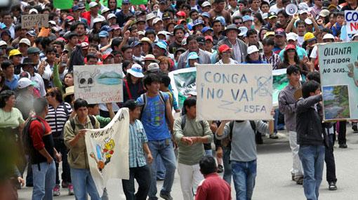 Movilización y represión en Cajamarca