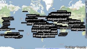 Megaupload fue trending topic de Twitter en Latinoamérica durante más de dos días