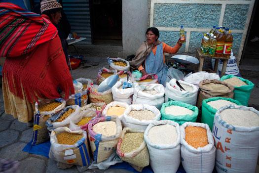 Productos alimenticios en mercaditos