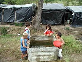 Uno de los campamentos de los sin tierra