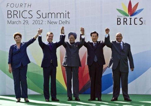 Roussef (Brasil), Dimitri Medvedev (Rusia) Hu Jintao China) Jacob Zuma (Sudáfica) y Manmohan Singh (India)