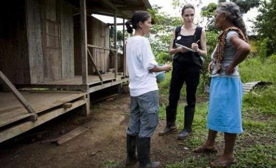 Angerlina Jolie en Ecuador, foto de ANDES