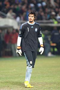 El arquero del seleccionado argentino de fútbol, Sergio Romero