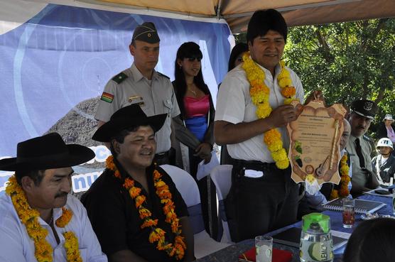 Evo Morales durante un acto ayer en Tarija