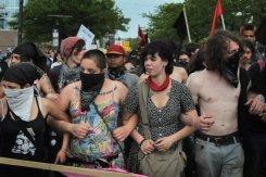 Los manifestantes en Chicago